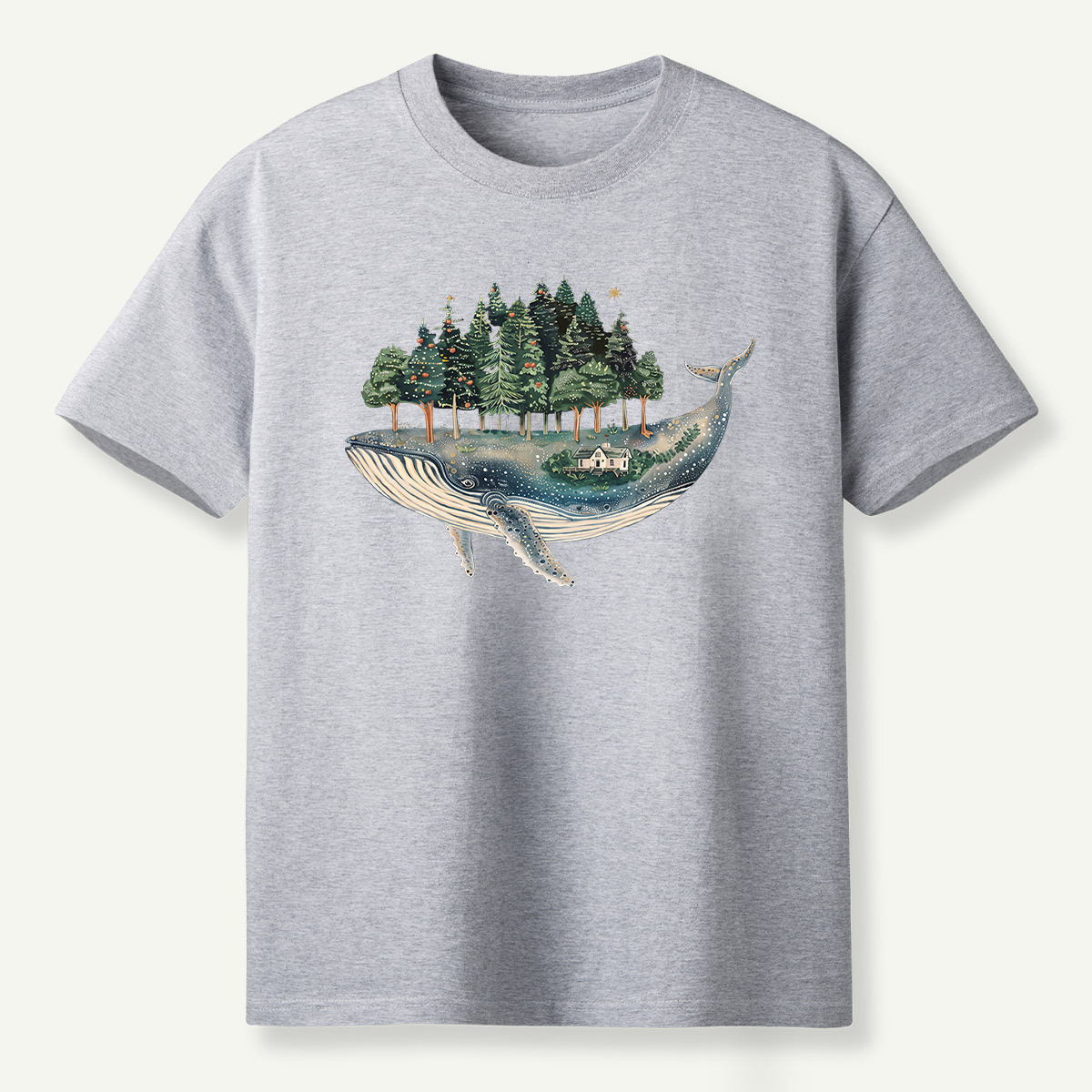 Whale Carrying A Moonlit Forest T-Shirt
