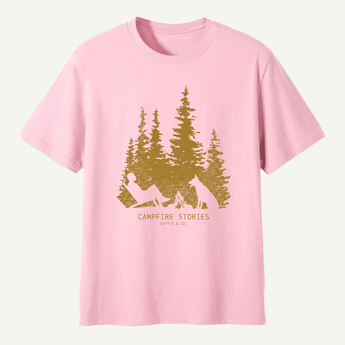 Golden Pine Forest Campfire Escape T-Shirt
