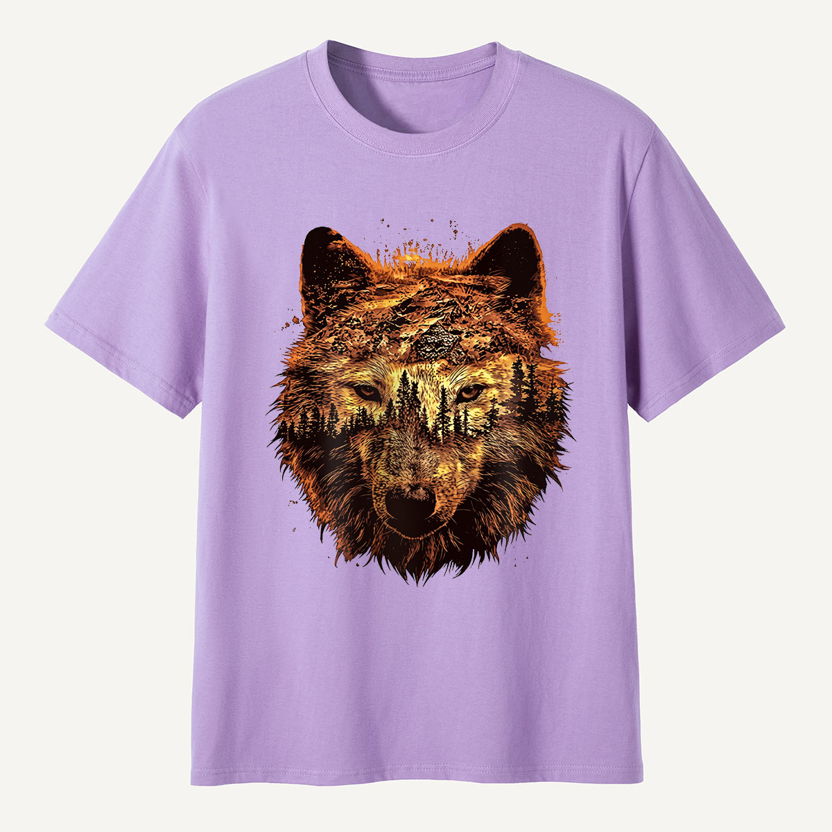 Double Exposure Wolf Forest T-Shirt