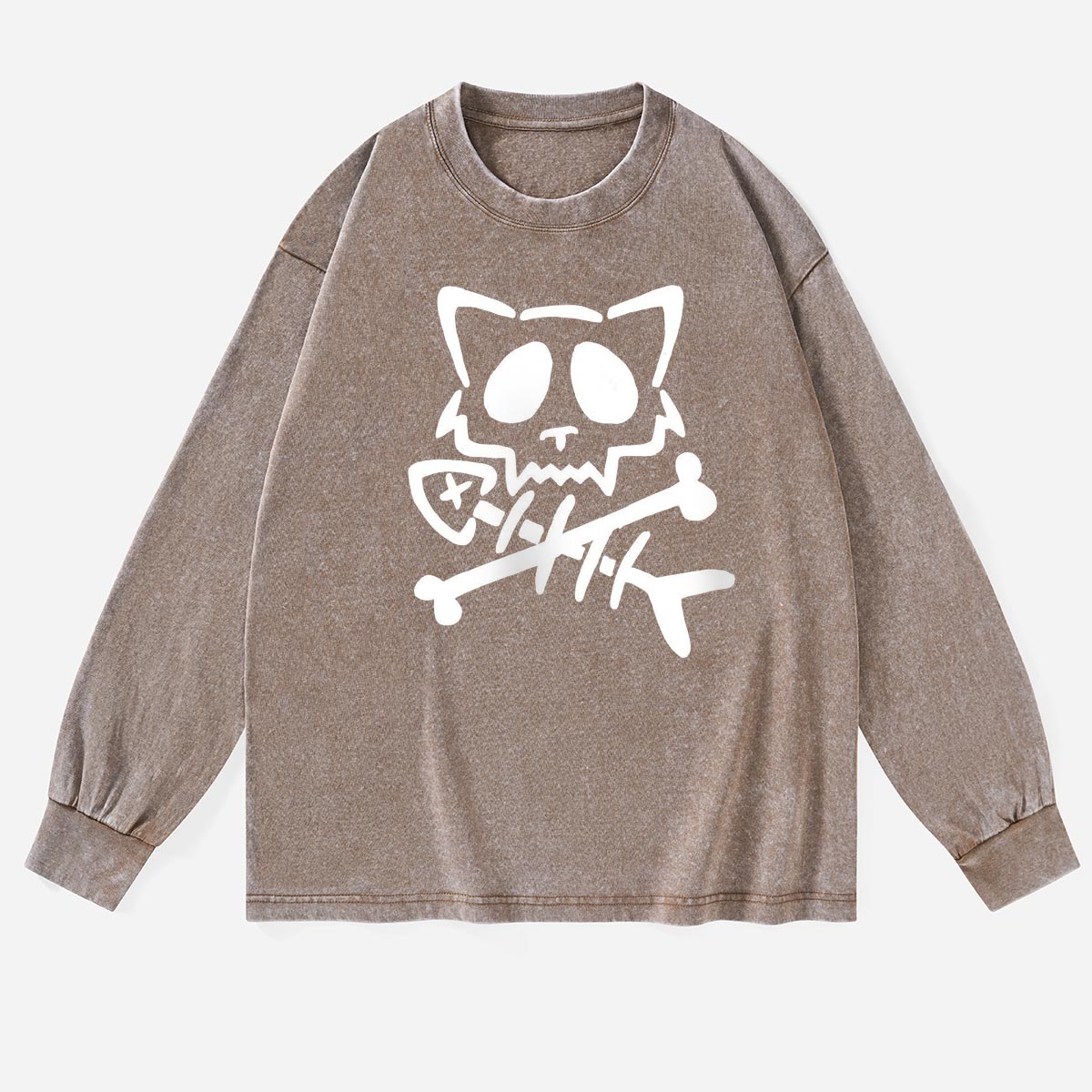 Cat Bones & Fish Tales Washed Long‑sleeve