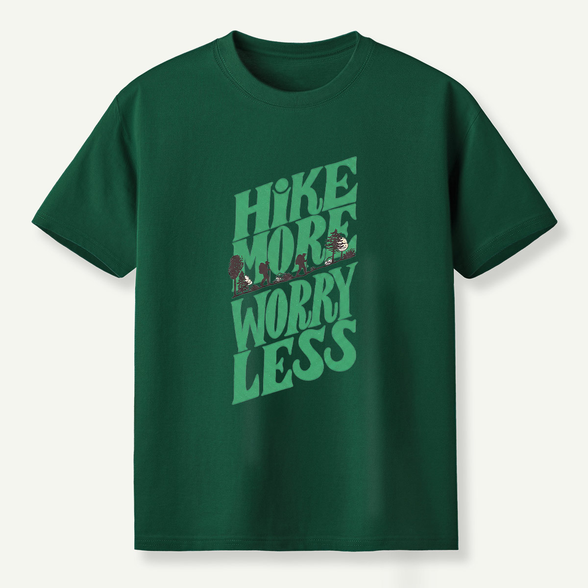 Hike More Worry Less Retro Outdoor Quote T-Shirt