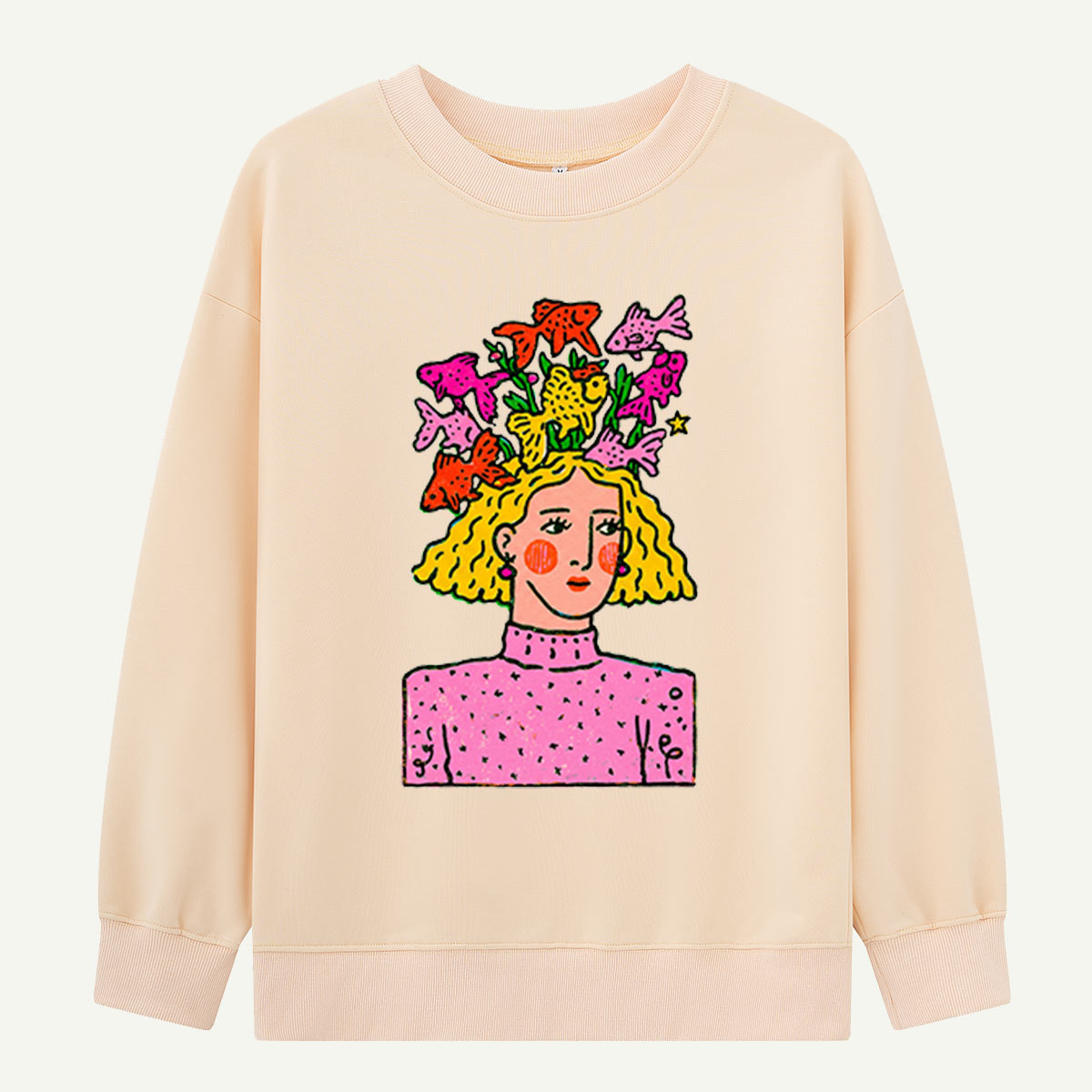 Fish Crown Figure Sweatshirts