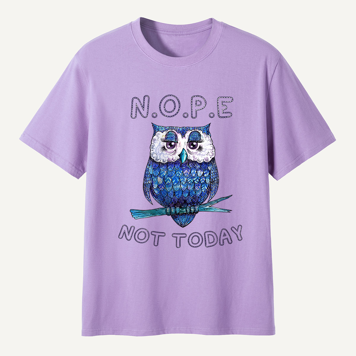 N.O.P.E Not Today Blue Owl T-Shirt