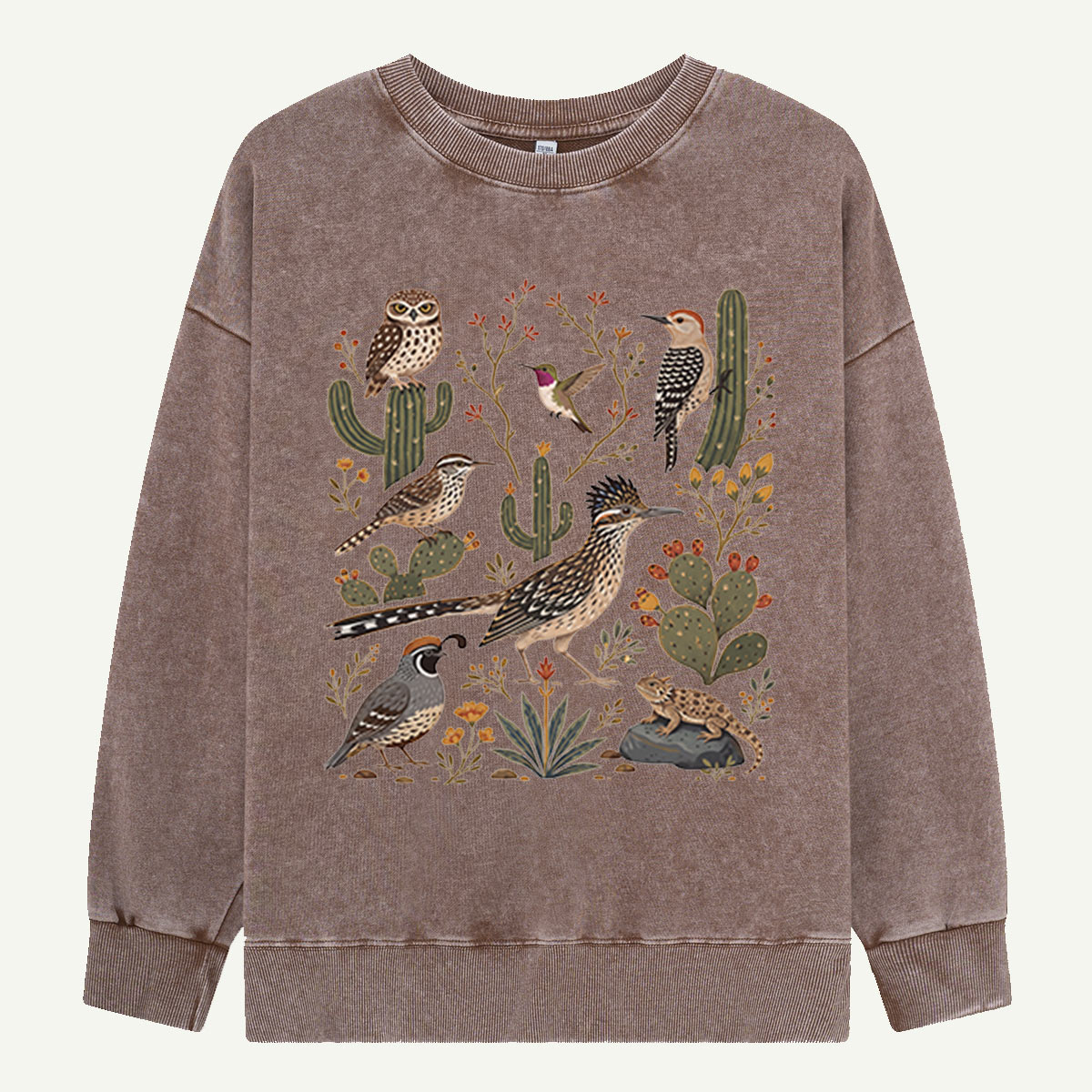 Birds of Cactus Country Washed Sweatshirts
