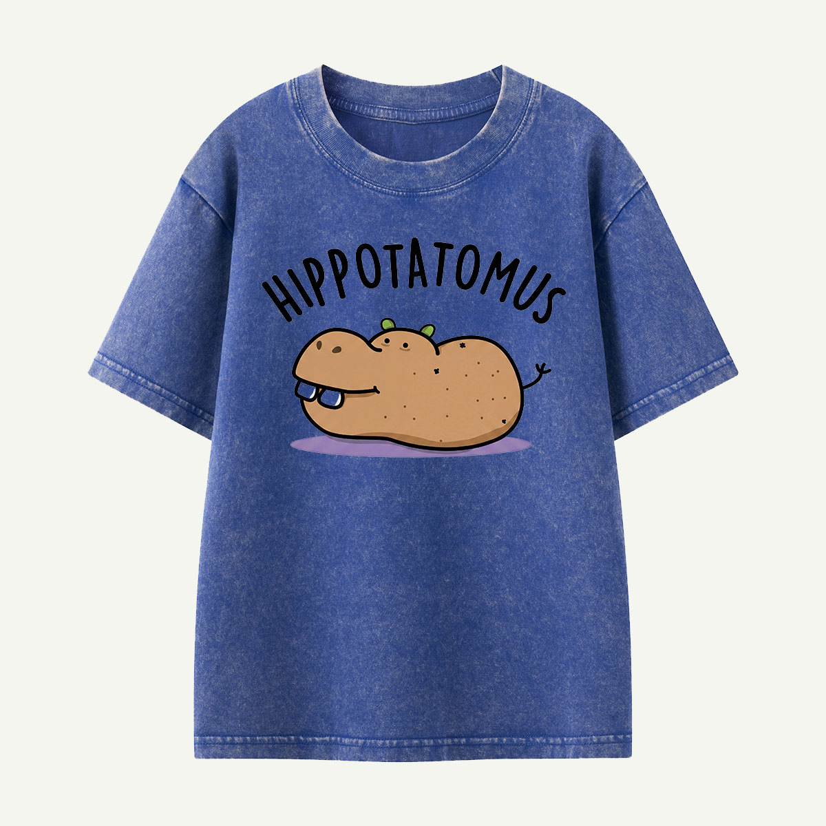 Hippotatomus Potato Hippo Kids Washed T-Shirt