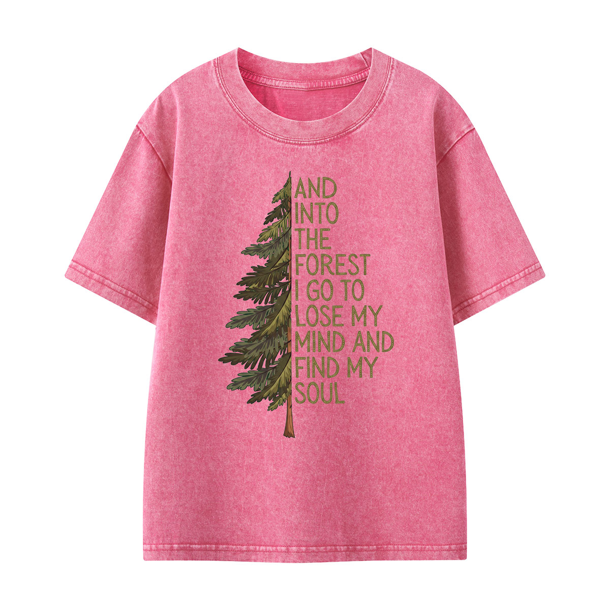 Into the Forest Tree Quote Washed T-Shirt