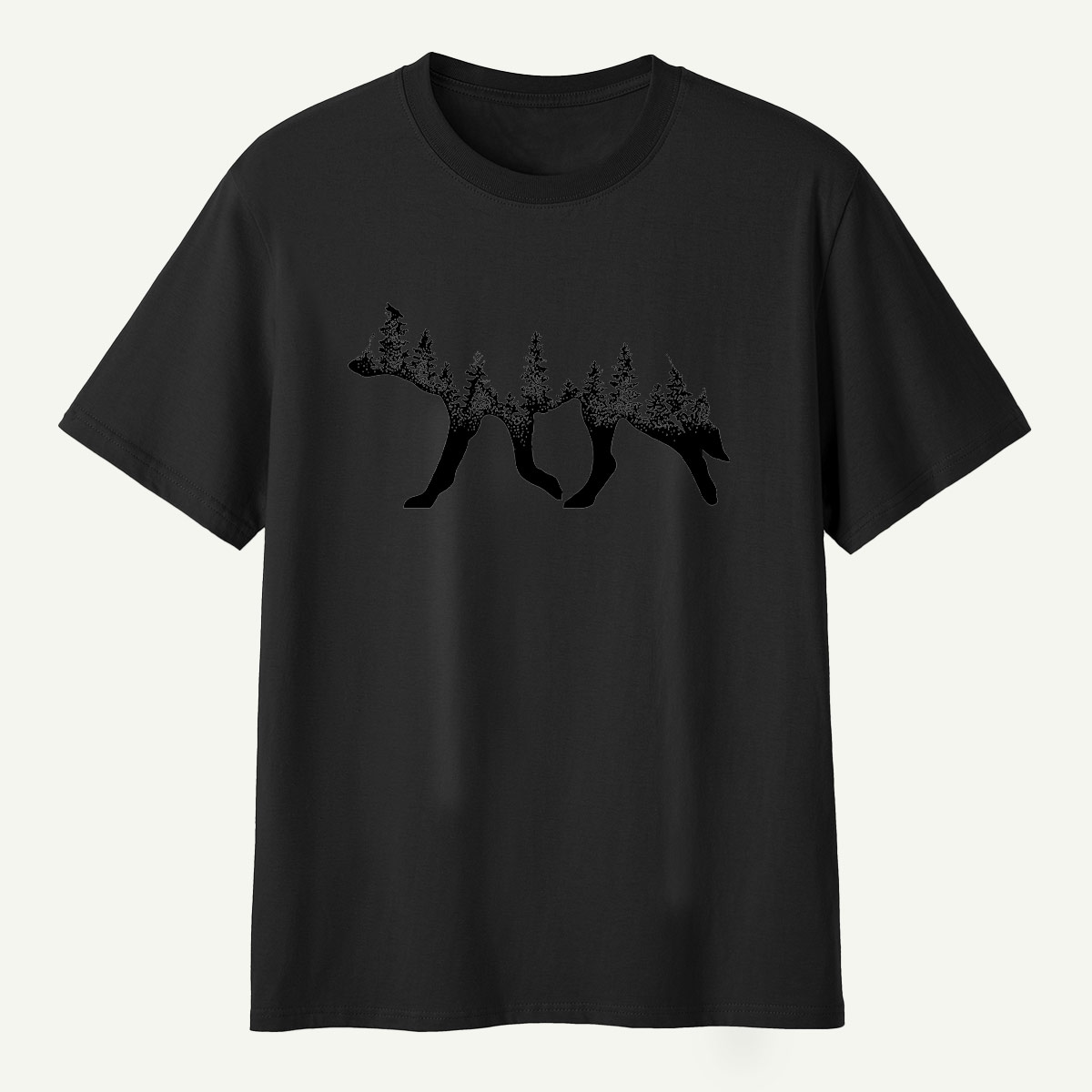 Bear Silhouette Pine Forestscape T-Shirt