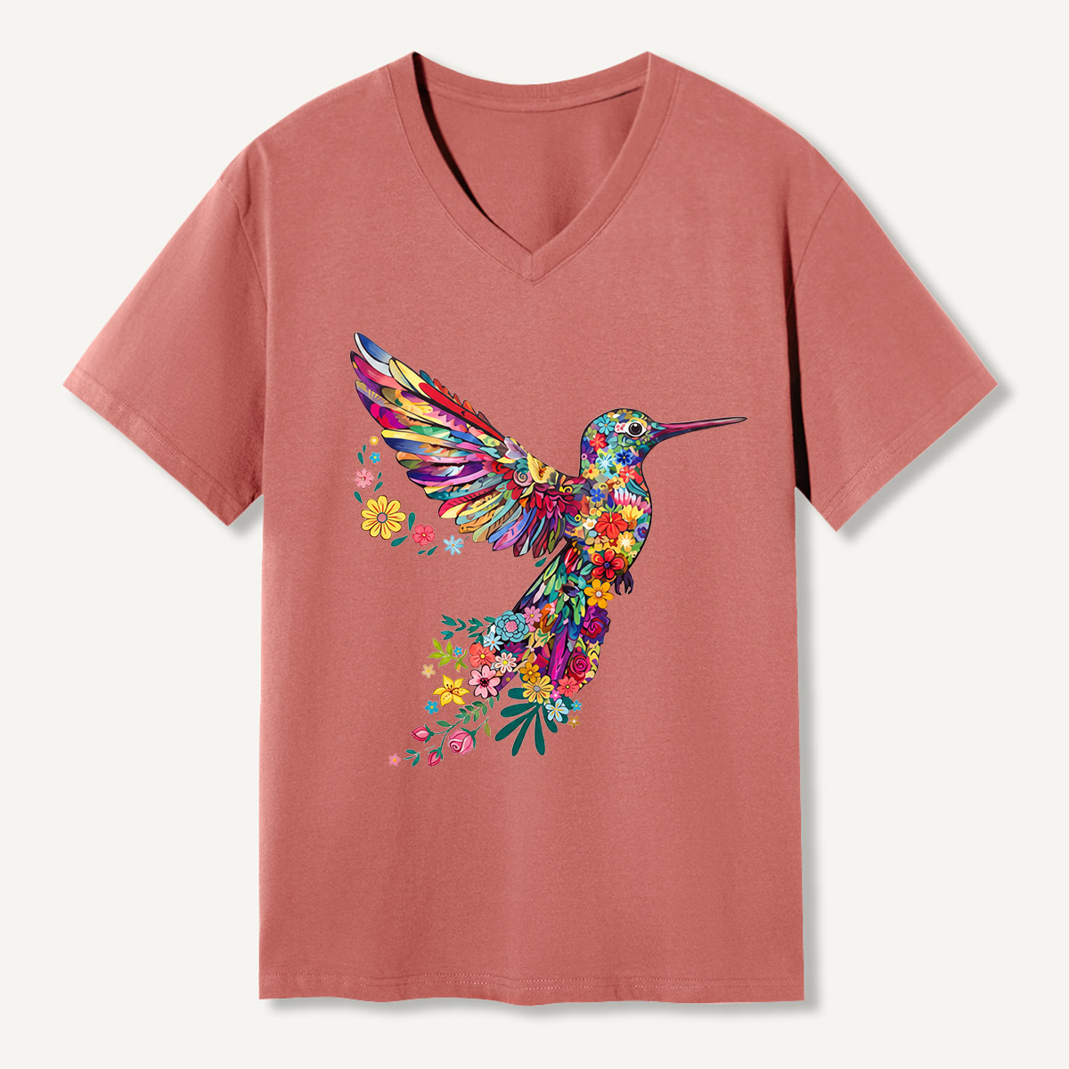 Animal Lover Hummingbird V-neck T-Shirt