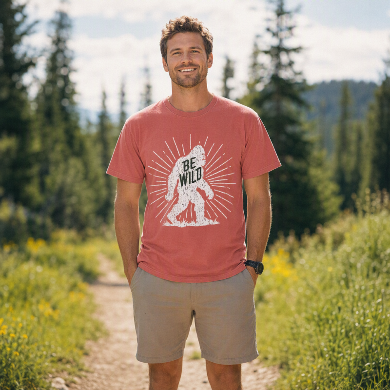 Be Wild Bigfoot Silhouette T-Shirt