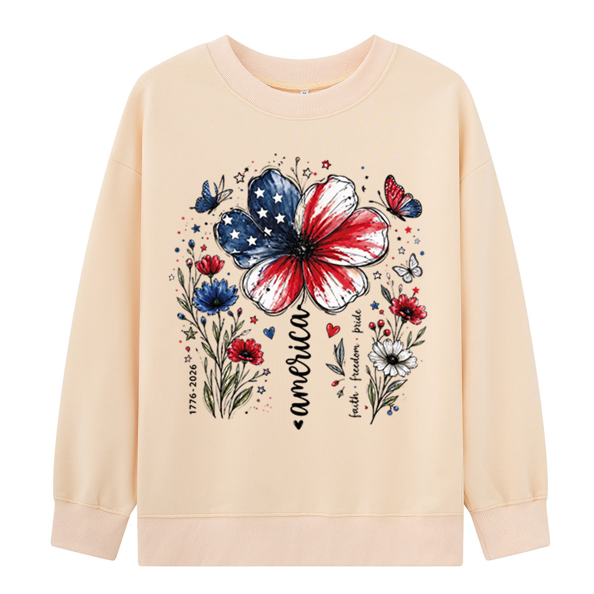 USA 250th Anniversary Floral Sweatshirts