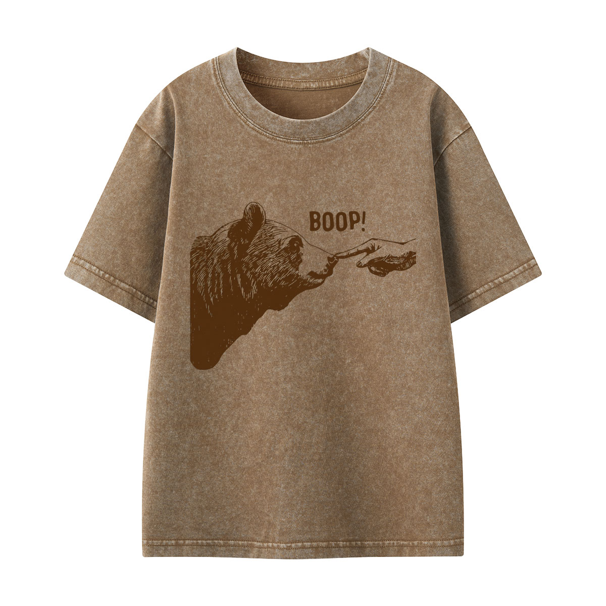 Boop Bear Nose2 Kids Washed T-Shirt