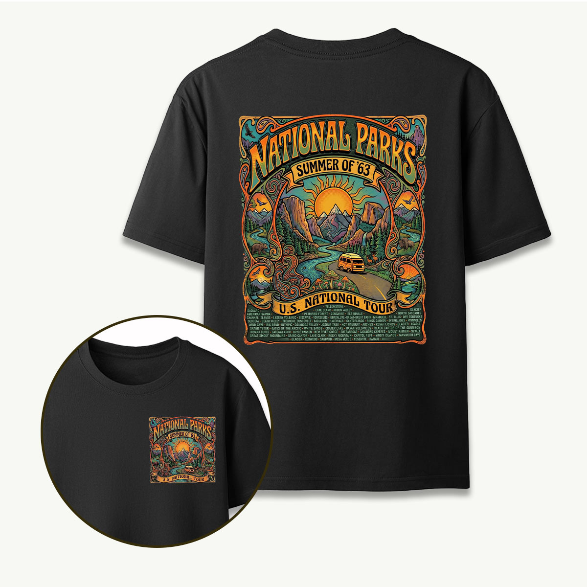 Vintage National Parks US Tour Summer of 63 Retro T-Shirt