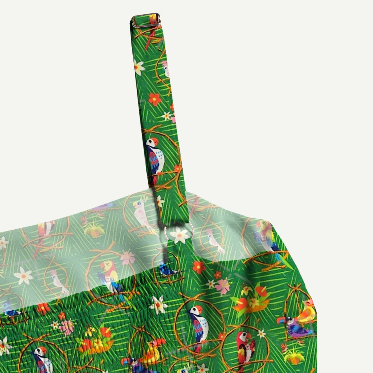 Tropical Parrot Garden Straps Maxi Dress With Pockets