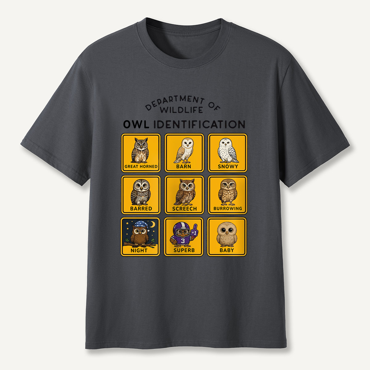 Department of Wildlife Owl Identification T-Shirt