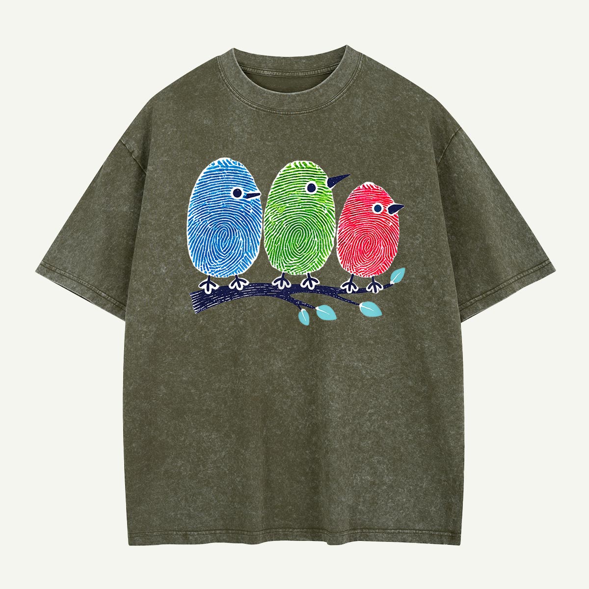 Three Birds Leave Their Mark Washed T-Shirt