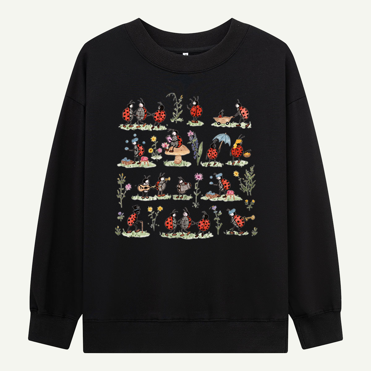 Ladybug and Flower Tee Sweatshirts