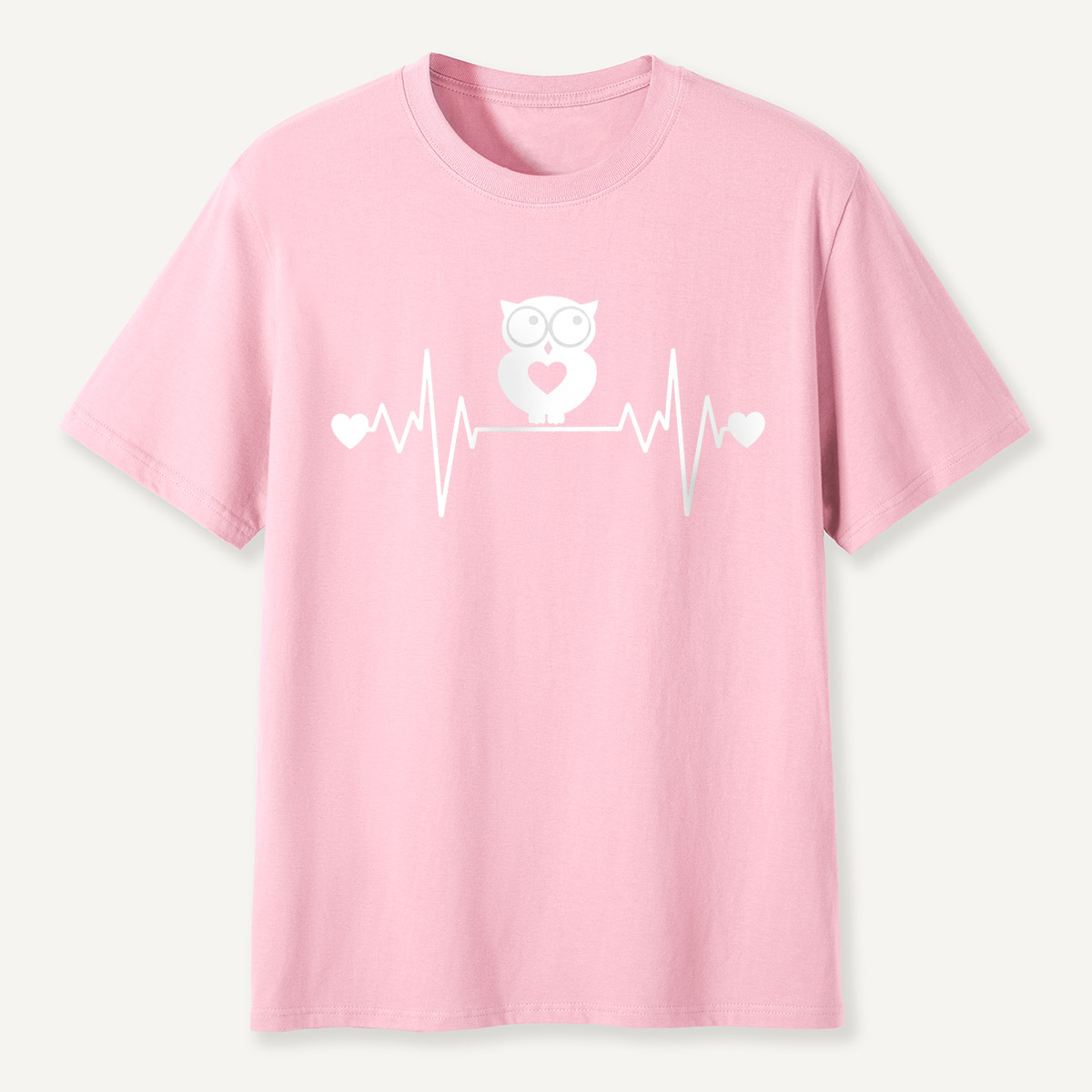Heartbeat Owl Love Pink T-Shirt