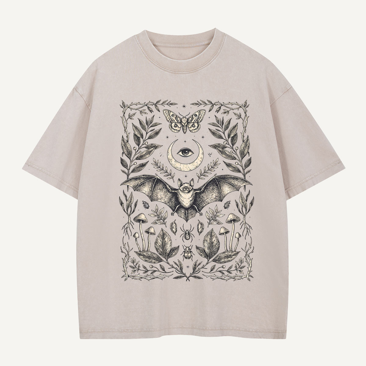  Moonlit Bat Botanica Washed T-Shirt