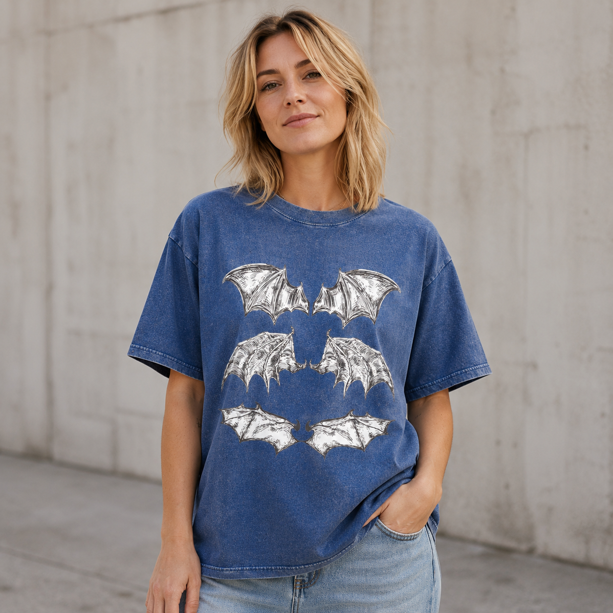 A Study in Bat Wings Washed T-Shirt