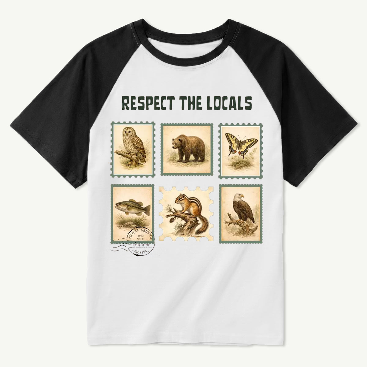 Respect The Locals Earth Day Wildlife Raglan T-Shirt