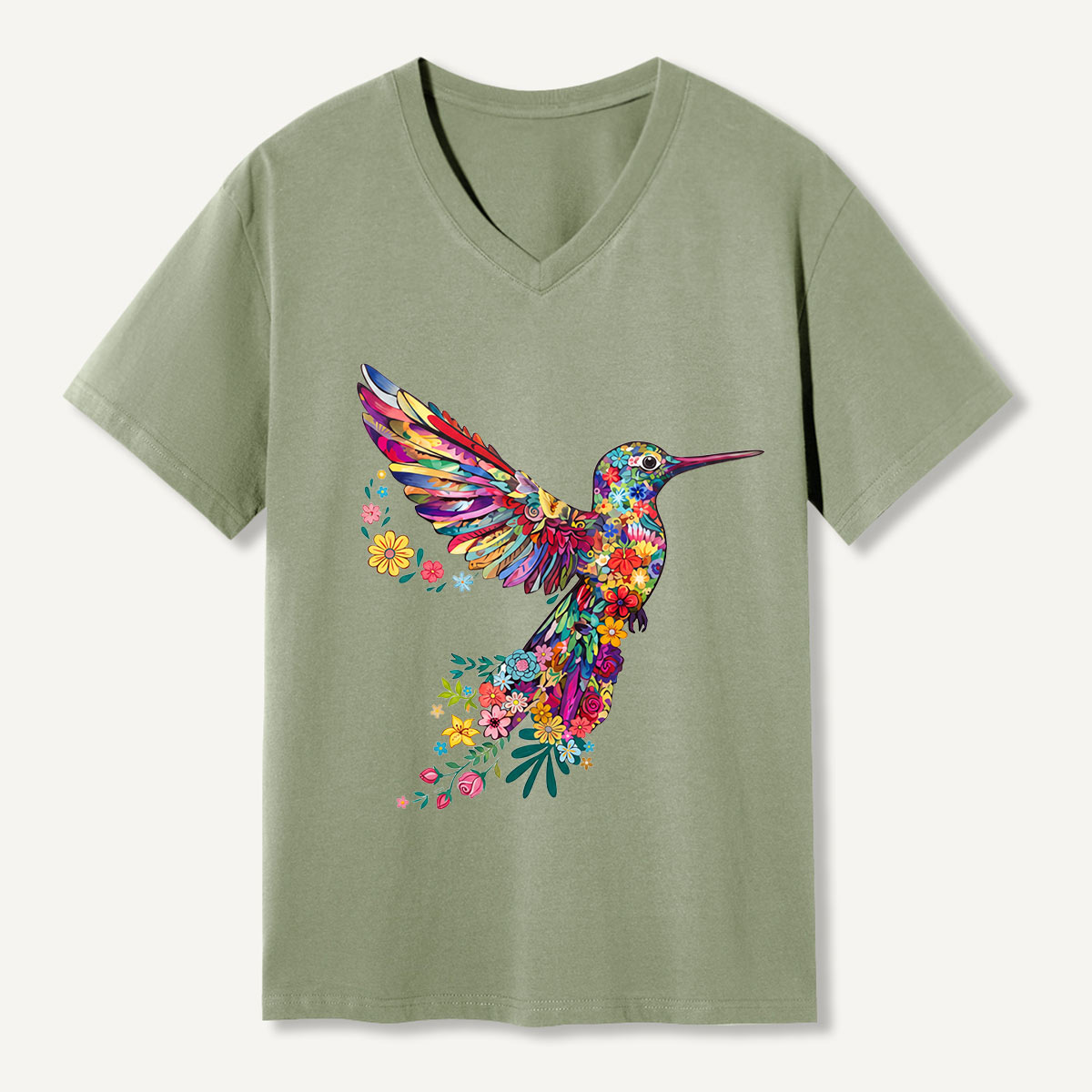 Animal Lover Hummingbird V-neck T-Shirt