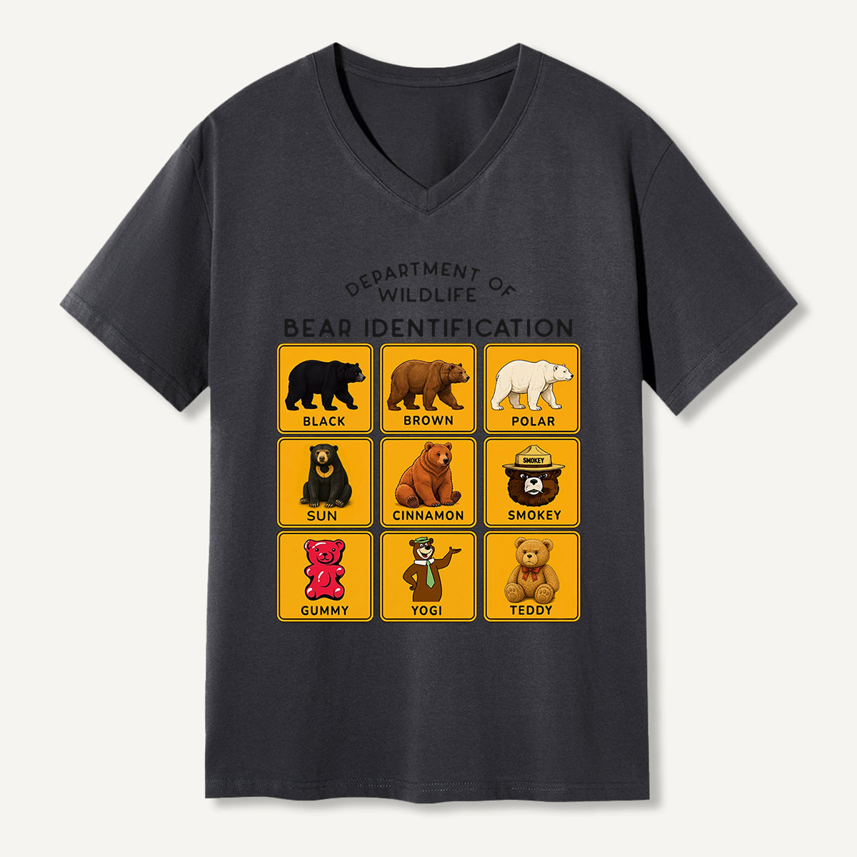 Department of Wildlife Bear Identification V-neck T-Shirt