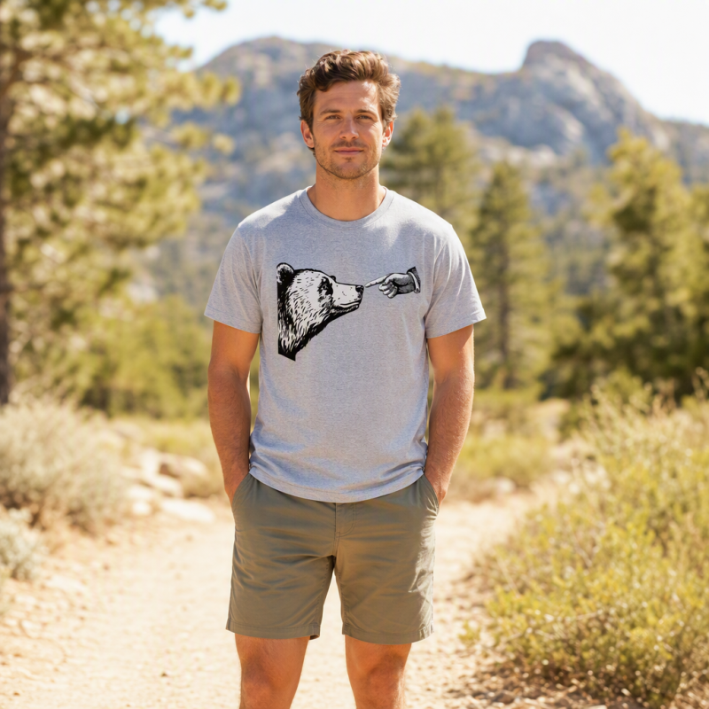 Boop the Bear Funny Line Art T-Shirt