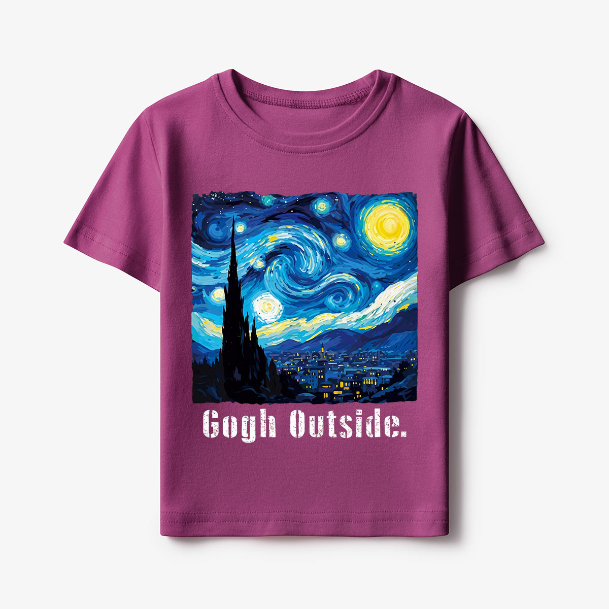 Swirl Night Sky Gogh Outside Kids T-Shirt