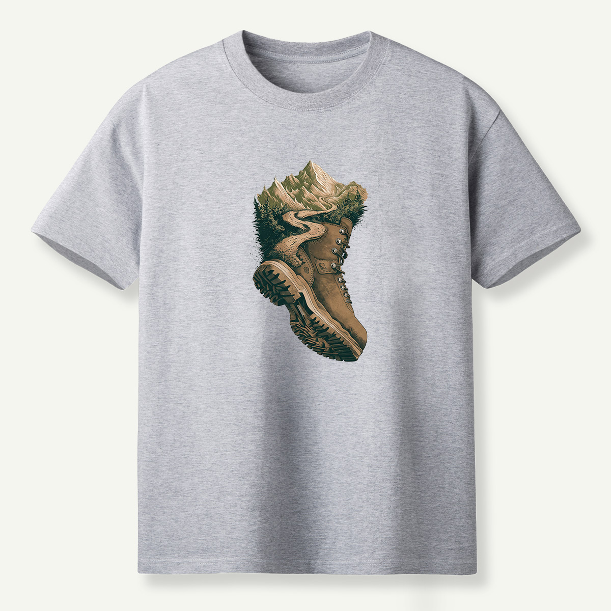 Hiking Boot Mountain Trail Landscape T-Shirt
