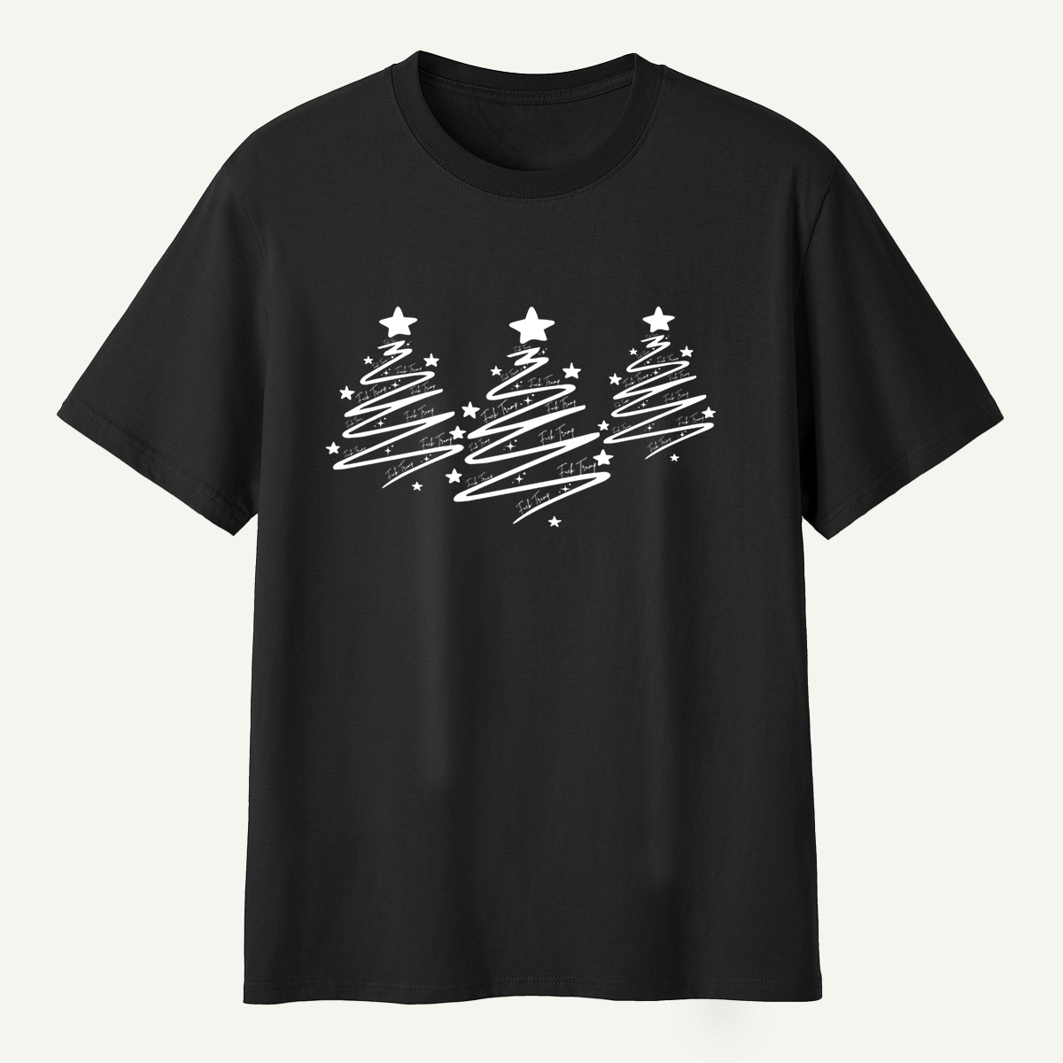 Scribble Star Christmas Tree Art T-Shirt