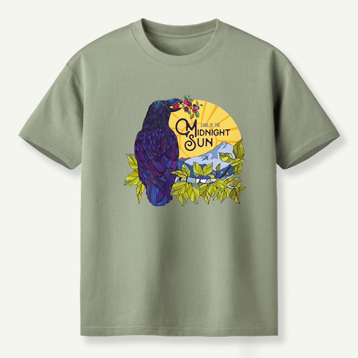 Land Of The Midnight Sun Raven Mountain Alaska Landscape T-Shirt
