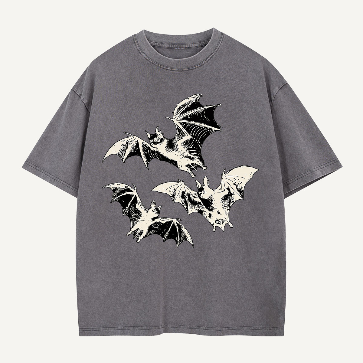 Three Bats on the Loose Washed T-Shirt