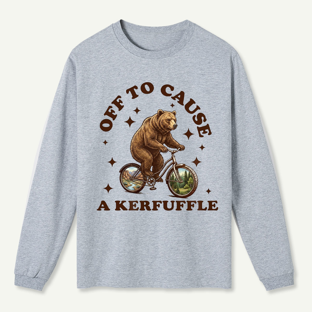 Off To Cause a Kerfuffle Bear Long Sleeve T-Shirt