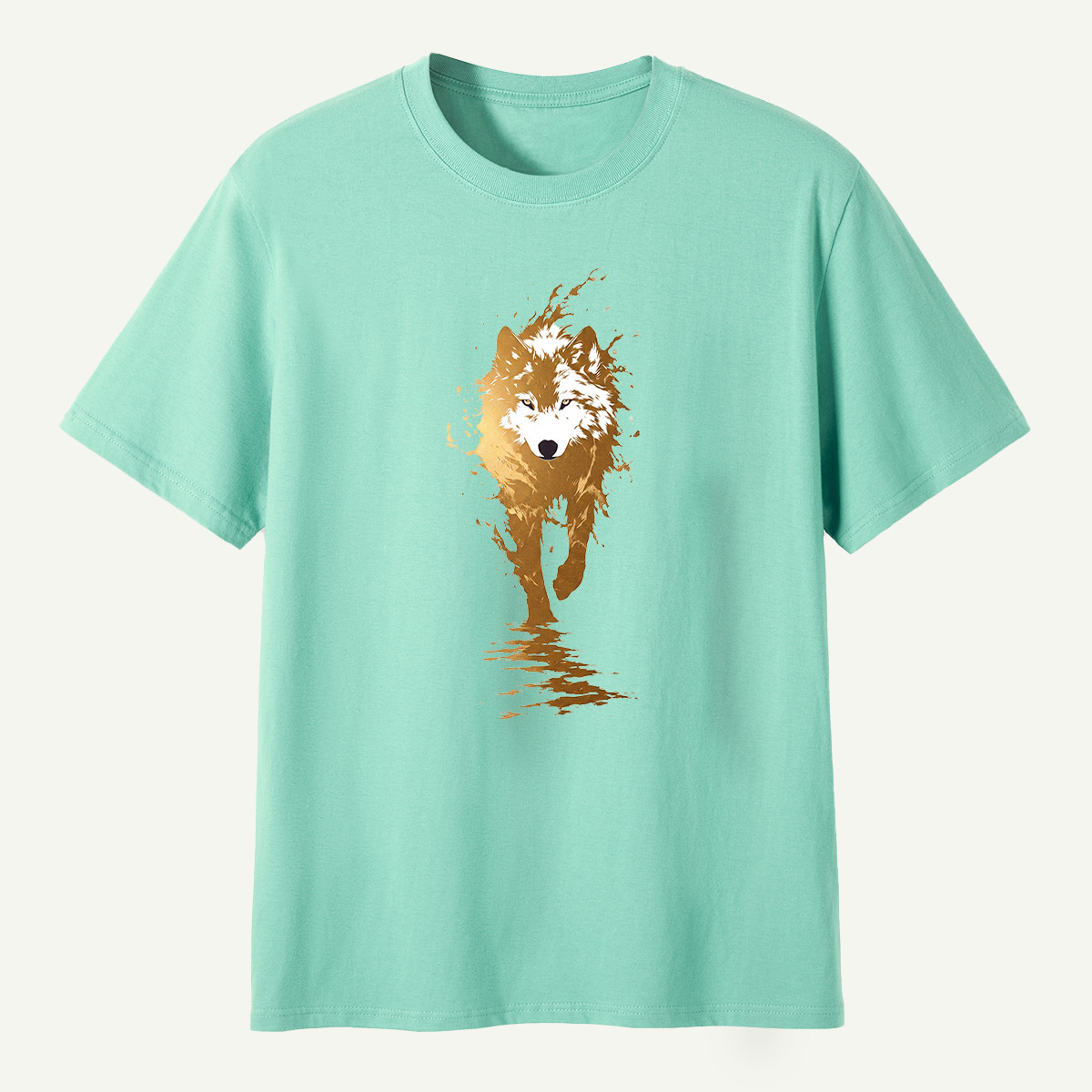 Golden Fox Reflection Watercolor T-Shirt