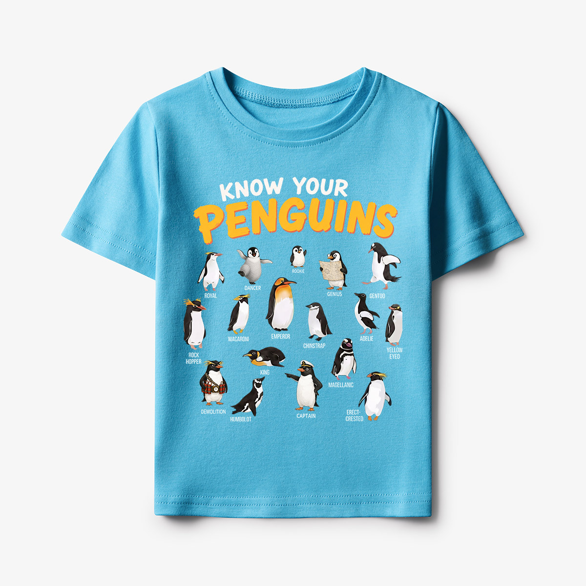 Know Your Penguins Penguin Species Kids T-Shirt