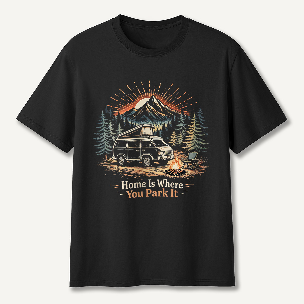 Home Is Where You Park It Camper Van Camping T-Shirt