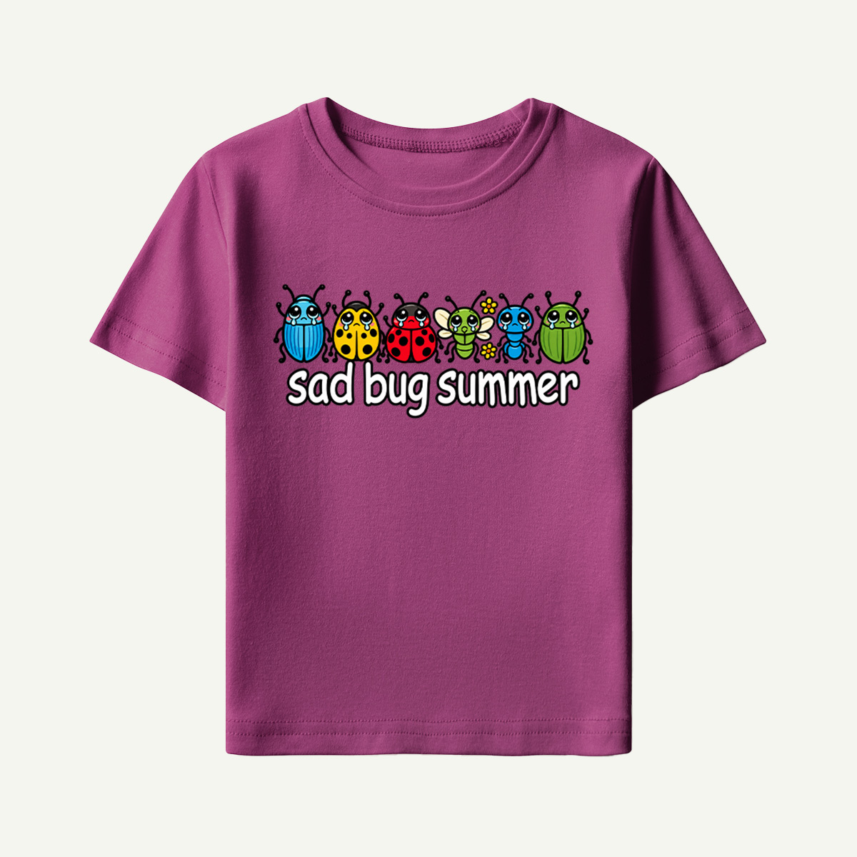 Sad Bug Summer Cute Crying Insects Kids T-Shirt