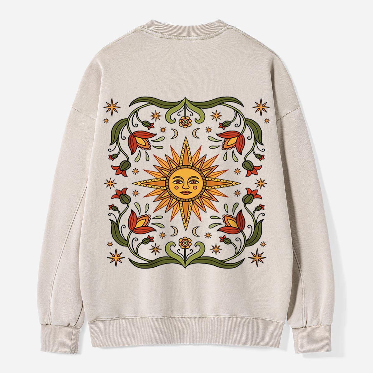 Sun Blooms Under the Stars Washed Sweatshirts