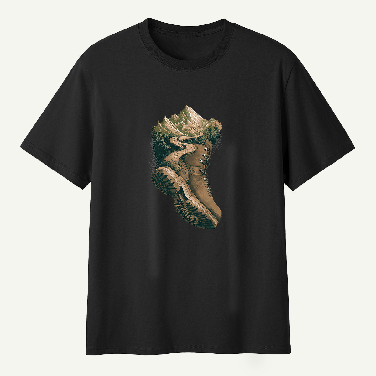 Hiking Boot Mountain Trail Landscape T-Shirt