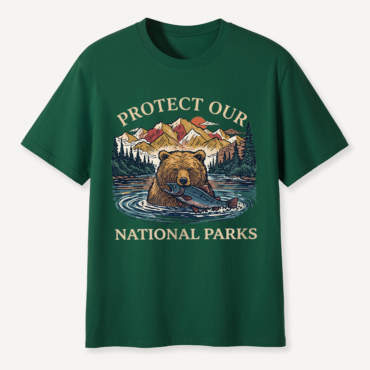 Protect Our National Parks Bear & Salmon T-Shirt