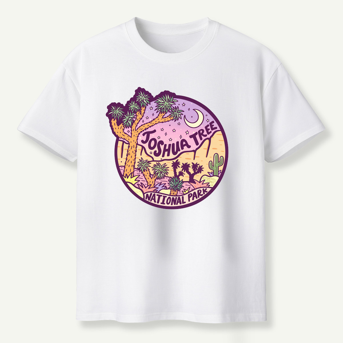 Joshua Tree National Park Desert Moonlight Landscape T-Shirt