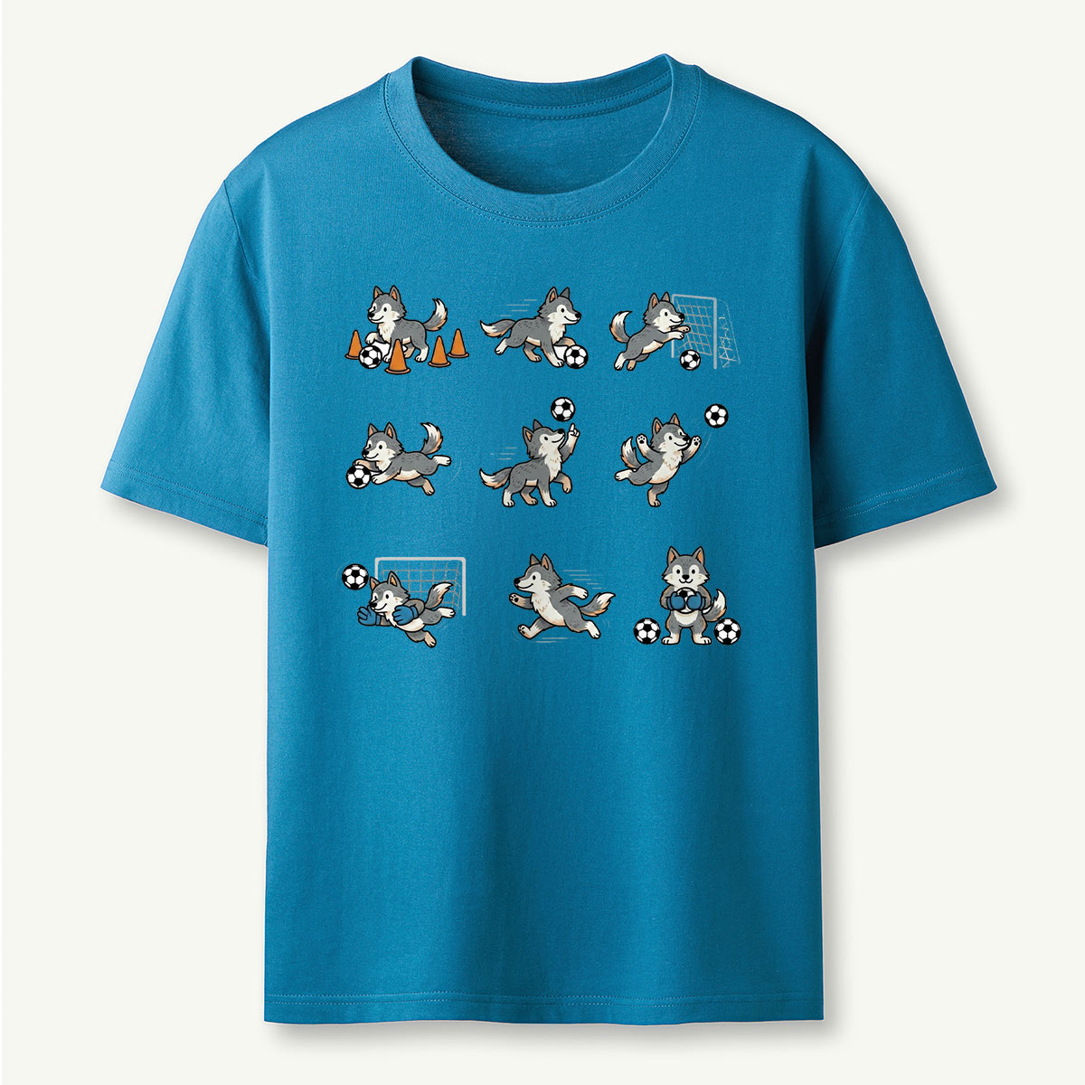 Funny Wolf Soccer T‑Shirt