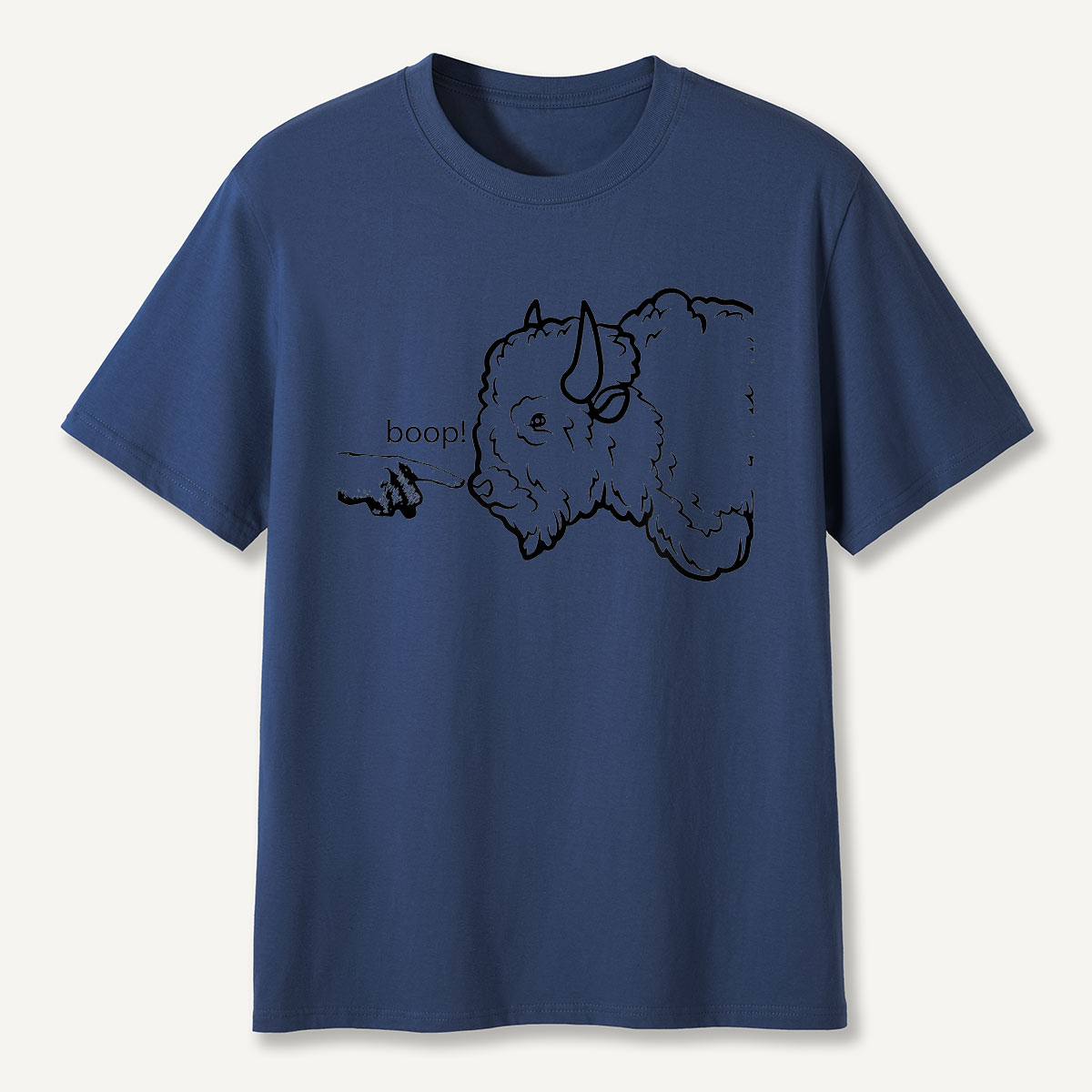 Boop the Bison Funny Line Art T-Shirt