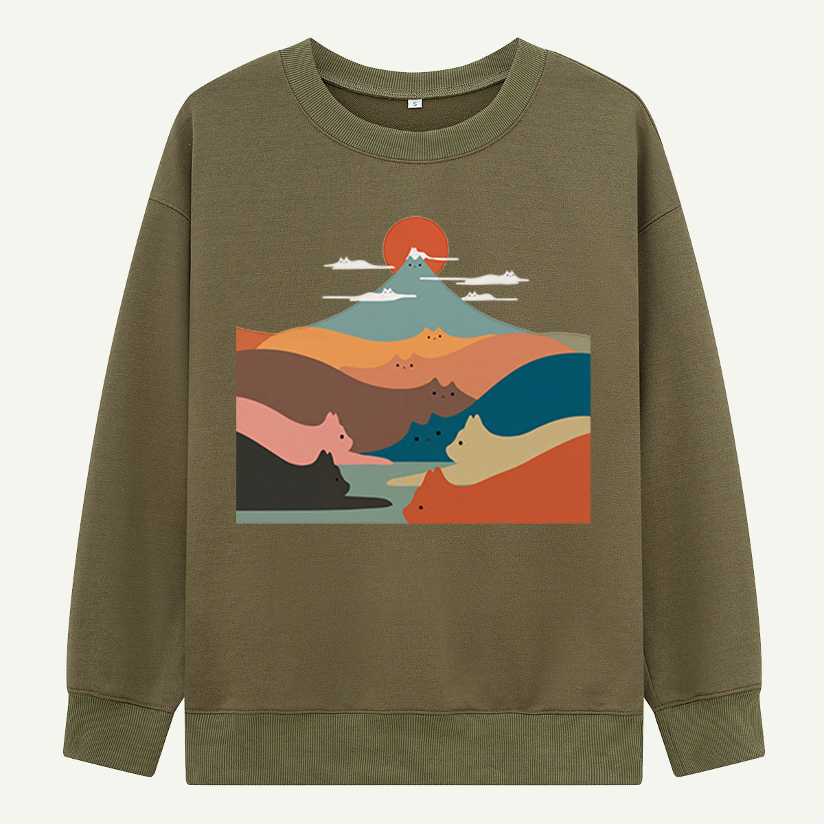 Cat Mountain Landscape Sweatshirts