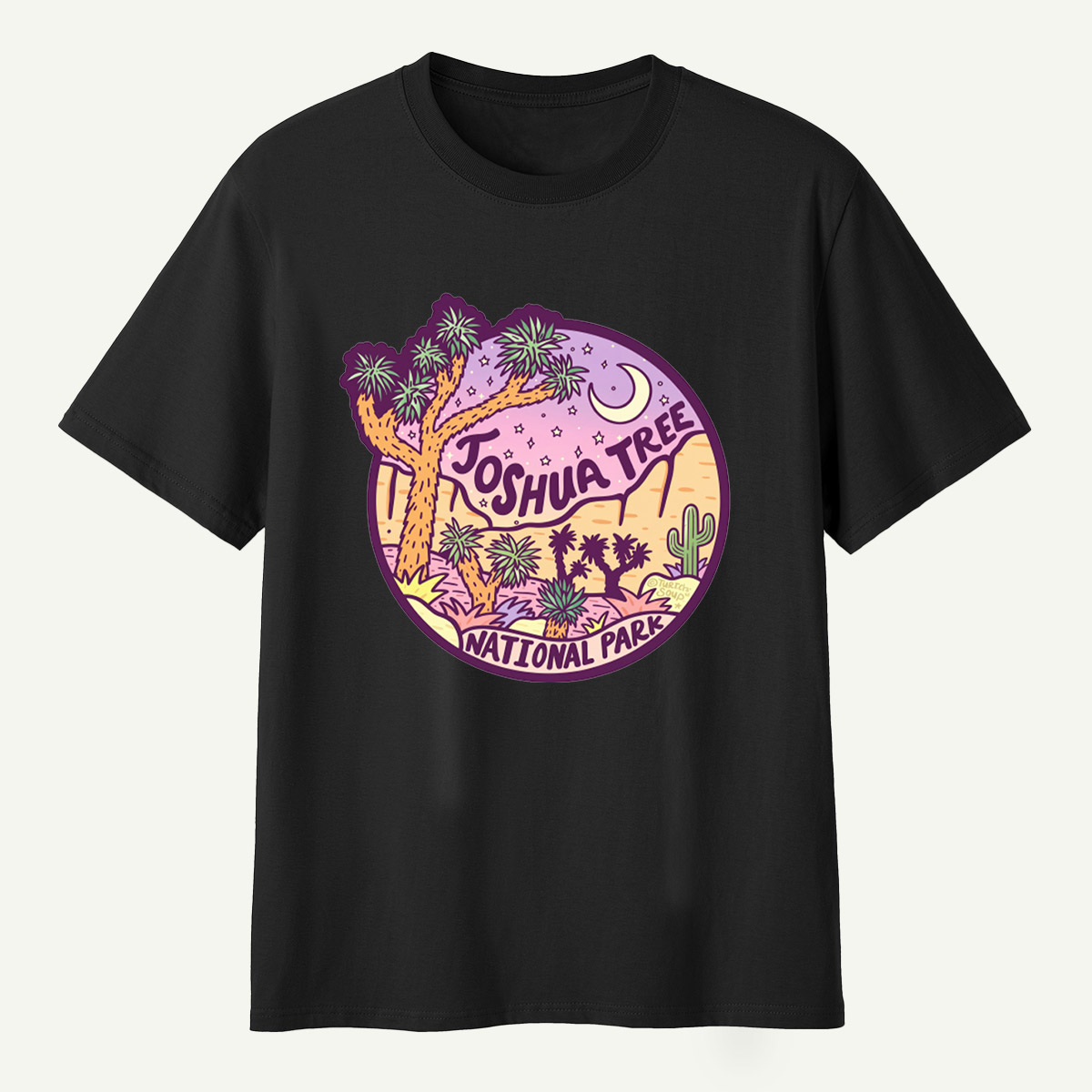 Joshua Tree National Park Desert Moonlight Landscape T-Shirt