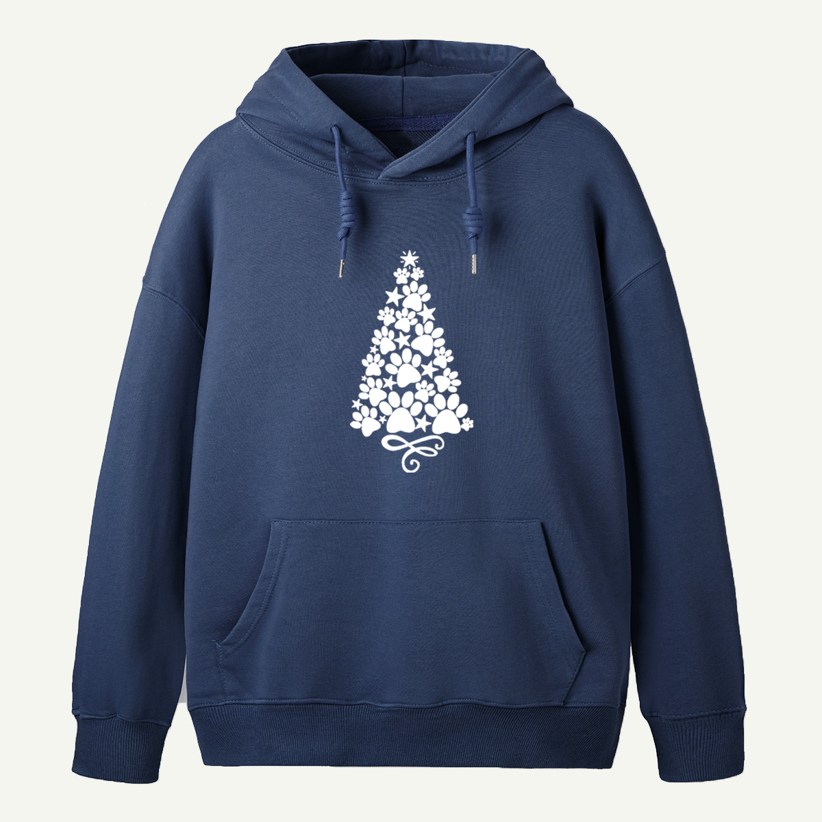 Christmas Tree Made Of Pet Paw Prints And Stars Hoodie
