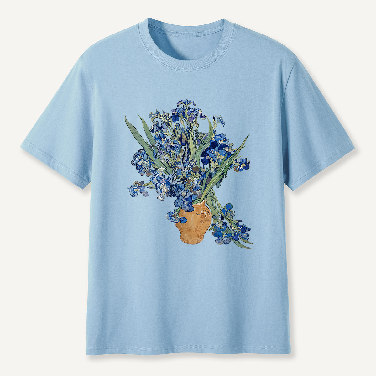 Blue Irises in Vase Art T-Shirt