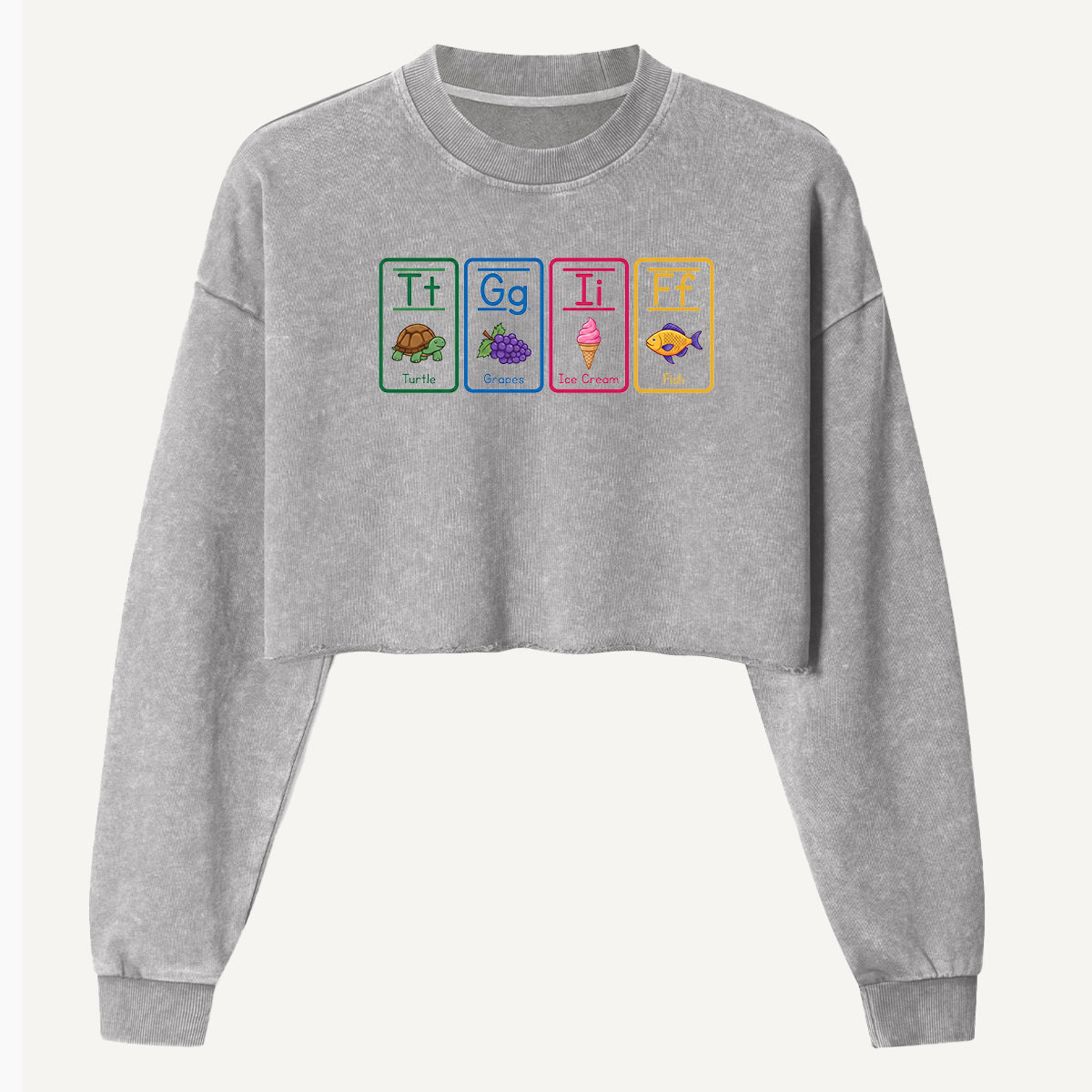 Nature Elements Periodic Chart Women's Washed Cropped Sweatshirt