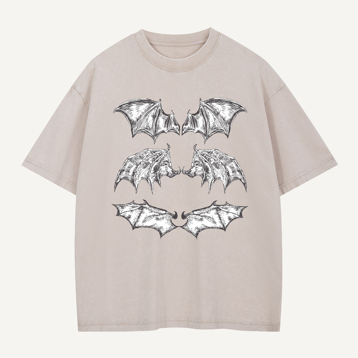 A Study in Bat Wings Washed T-Shirt