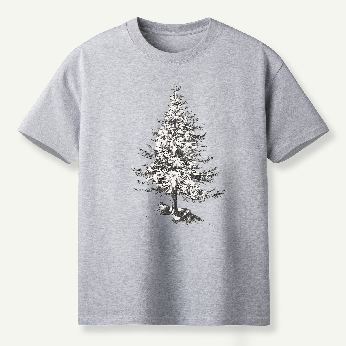 Lone Pine Tree Detailed Sketch T-Shirt
